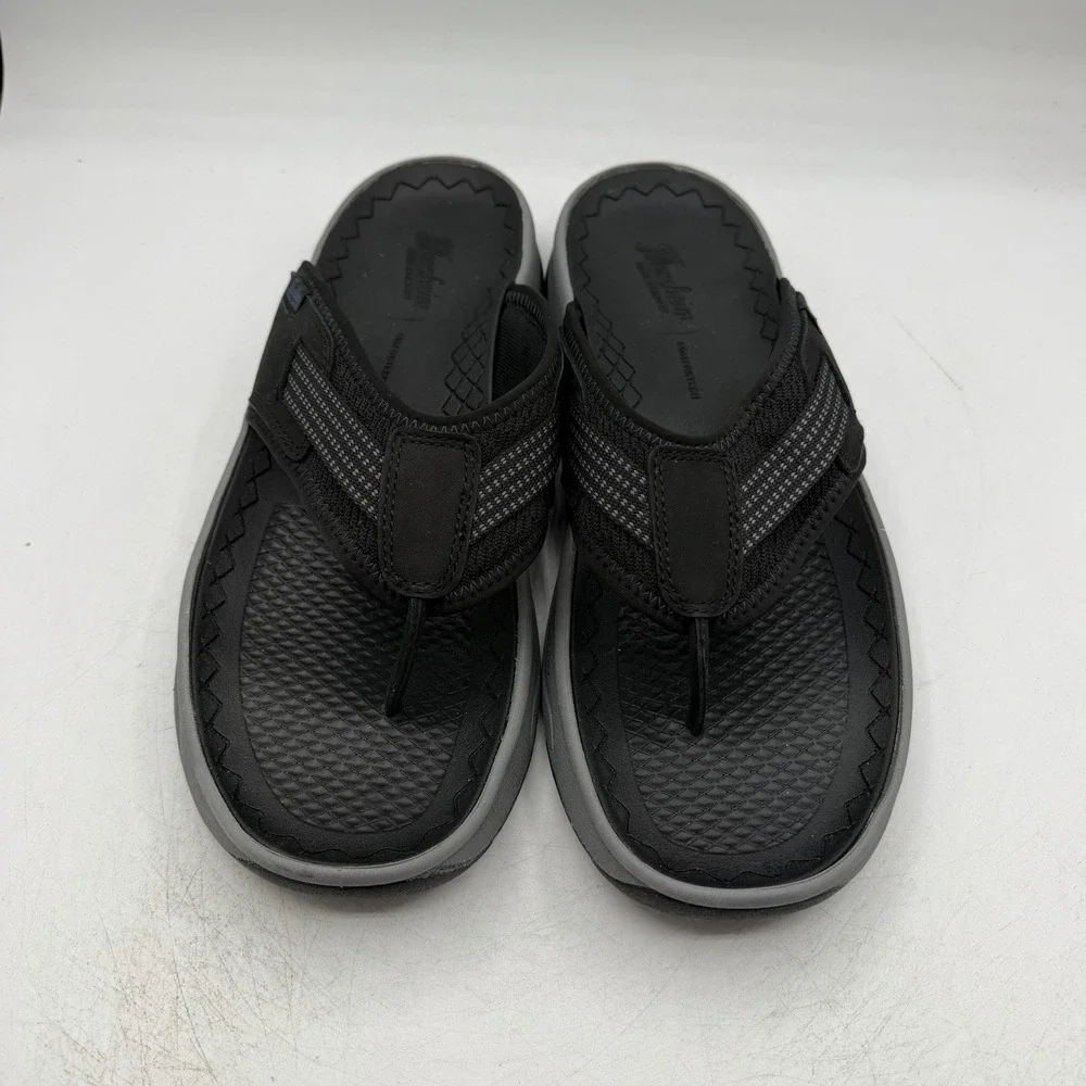 Florsheim Tread Lite Thong Sandals Mens Sz 13 M Black Grey Flip Flops 14363-001